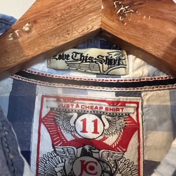 JACHS Plaid Snap Front Shirt Long Sleeve Size Men's Small 100% Cotton Western - Picture 3 of 5